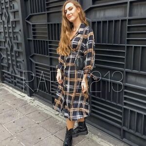 ZARA PLAID SHIRT DRESS